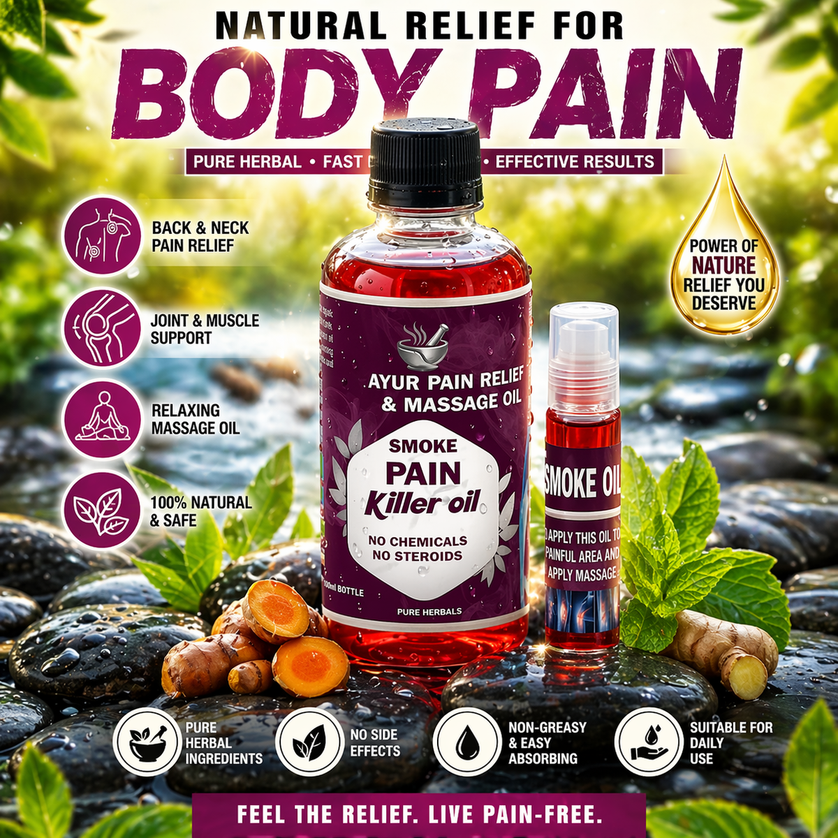 Smoke Pain Relief & Massage Oil - 100% Working 🌿