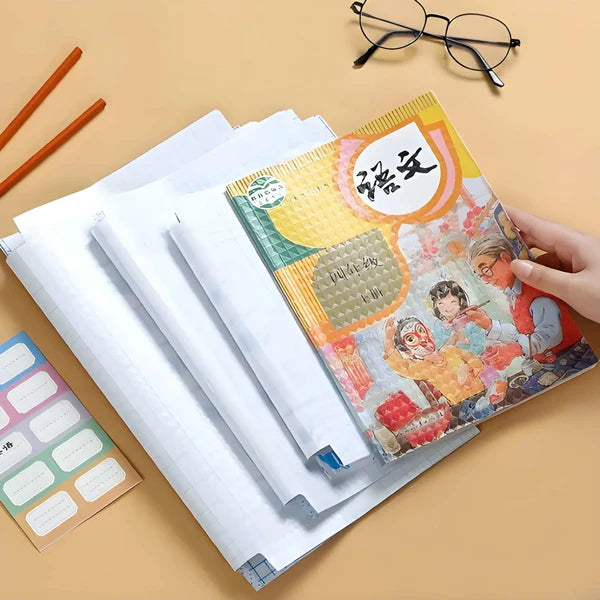 Self-Adhesive Waterproof & Transparent Book Covers - 3 Different Size ( 9 FREE Book Labels )