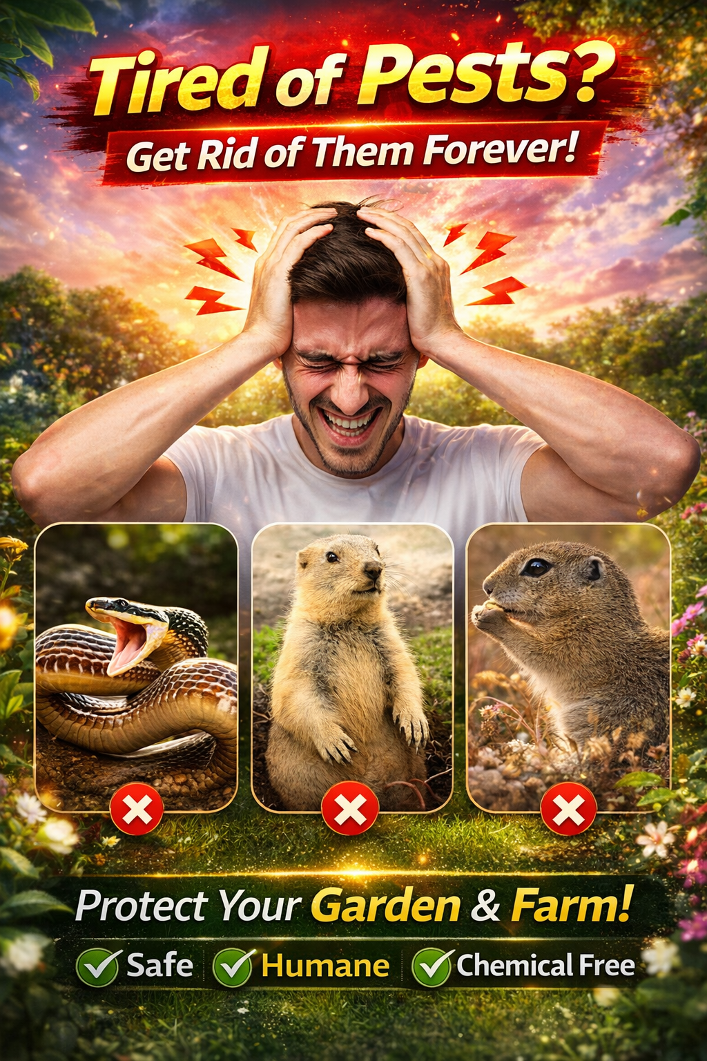 Solar Powered Waterproof Screw Mole Repellent (Buy 1 Get 1 FREE)